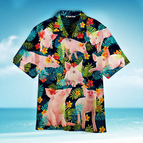 Funny Pig Flowers Tropical Hawaiian Shirt | For Men & Women | HW490-BehighStyle