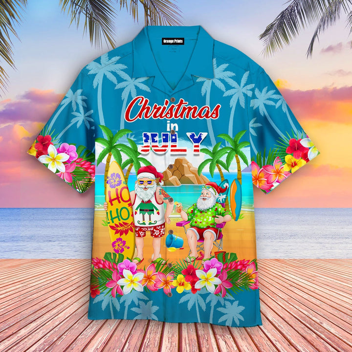 Funny Santa Christmas In July Vacation Hawaiian Shirt | For Men & Women | HW1800-BehighStyle