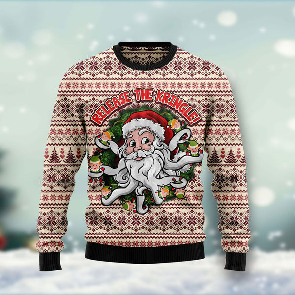 Funny Santa Claus Release The Kringle Ugly Christmas Sweater | For Men & Women | Adult | US1044-BehighStyle