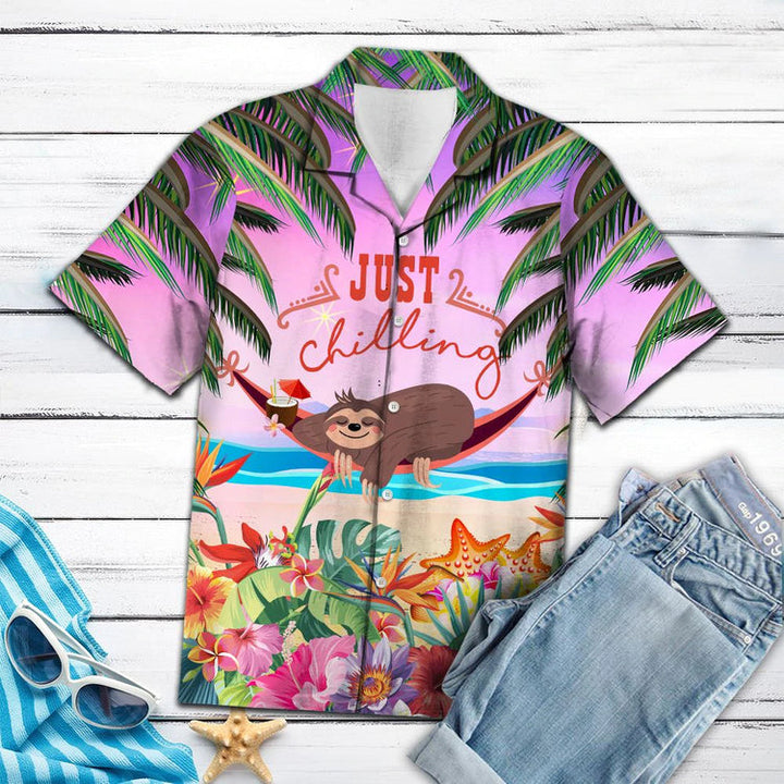 Funny Sloth Chilling Cool Design Aloha Hawaiian Shirt | For Men & Women | HW1105-BehighStyle