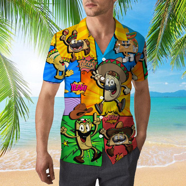 Funny Taco On Pop Art Hawaiian Shirt | For Men & Women | HW1887-BehighStyle