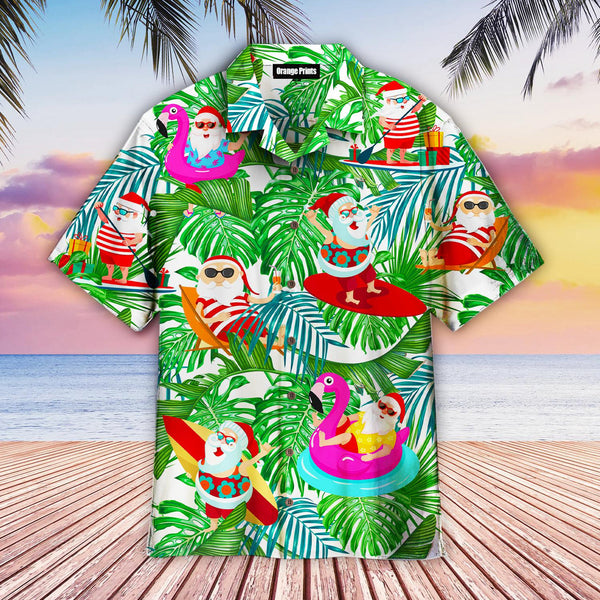 Funny Tropical Santa Happy Christmas In July Hawaiian Shirt | For Men & Women | HW2753-BehighStyle