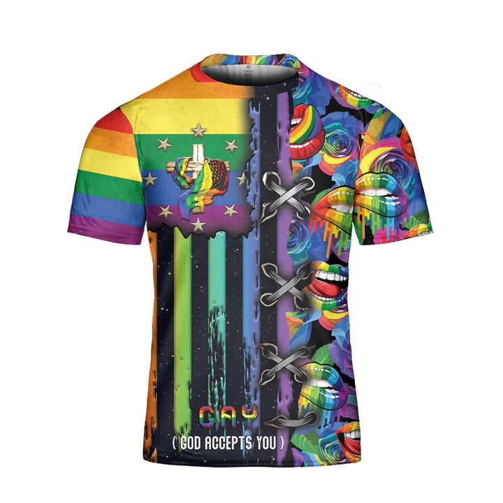 GAY God Accepts You Rainbow Lips LGBT Support 3D All Over Print | For Men & Women | Adult | HO8092-BehighStyle