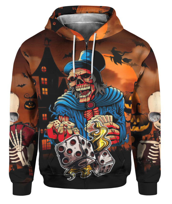 Gambling Skeleton Skull Halloween 3D All Over Print | For Men & Women | Adult | HP1045-BehighStyle