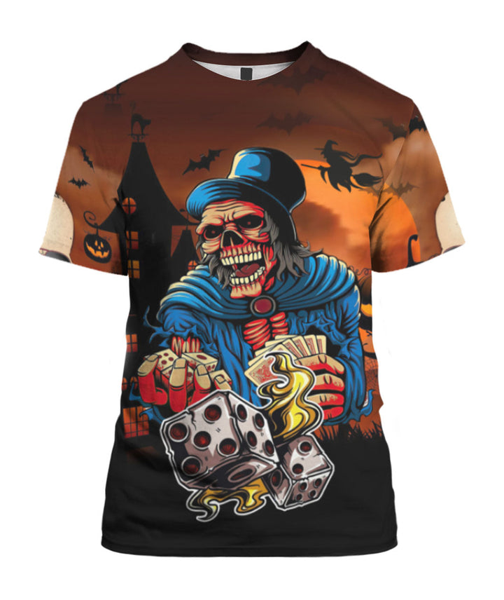 Gambling Skeleton Skull Halloween 3D All Over Print | For Men & Women | Adult | HP1045-BehighStyle