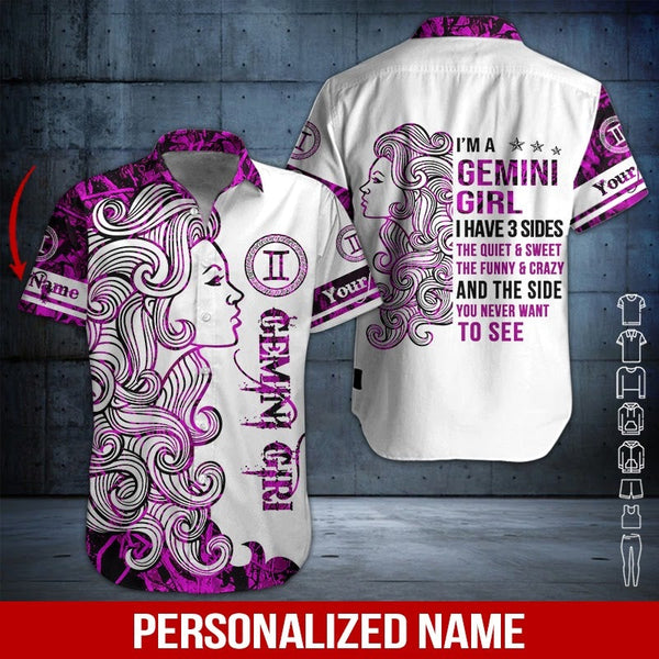 Gemini Girl Custom Name Hawaiian Shirt | For Men & Women | HN690-BehighStyle