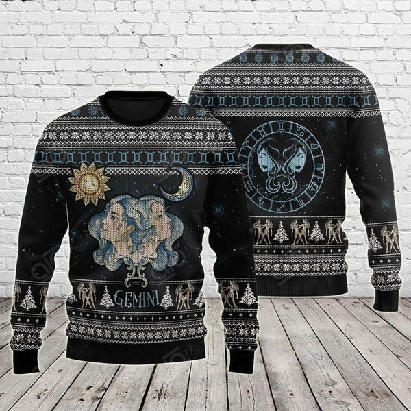 Gemini Mystery Zodiac Ugly Christmas Sweater | Adult | US2092