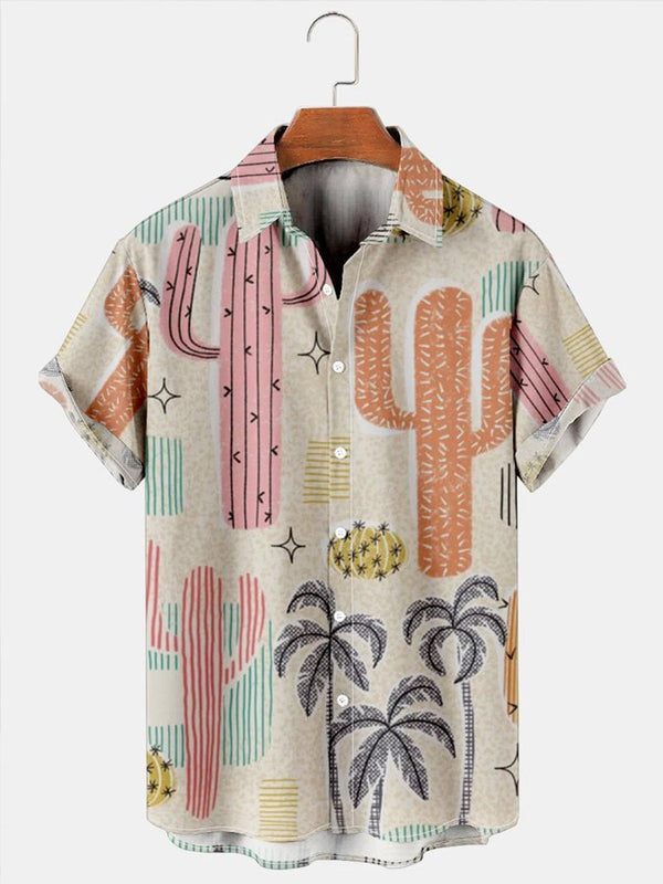 Geometric Coconut Tree Hawaiian Shirt | HW3008