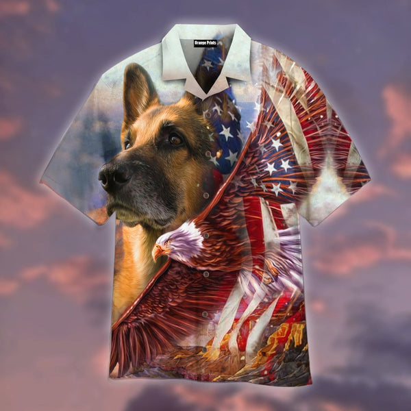 German Shepherd American Patriot Hawaiian Shirt | For Men & Women | HW1675-BehighStyle