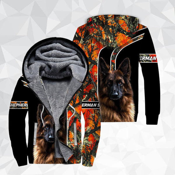 German Shepherd Dog Fleece Zip Hoodie All Over Print | FZ688