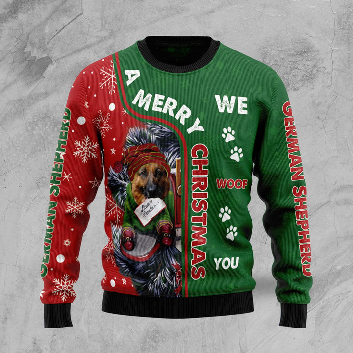 German Shepherd Merry Christmas Ugly Christmas Sweater | For Men & Women | Adult | US1031-BehighStyle