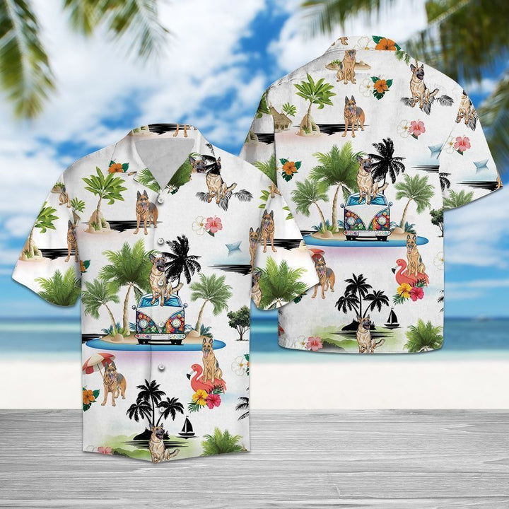 German Shepherd Vacation Multicolor Hawaiian Shirt | For Men & Women | HW1368-BehighStyle