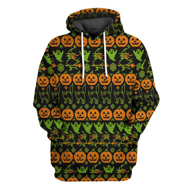 Ghost Pumpkin Blackcat 3D All Over Print | Adult | HP2741