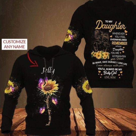 Gift For Mother Butterfly Sunflower Daughter Custom Name 3D All Over Print | For Men & Women | Adult | CN145-BehighStyle