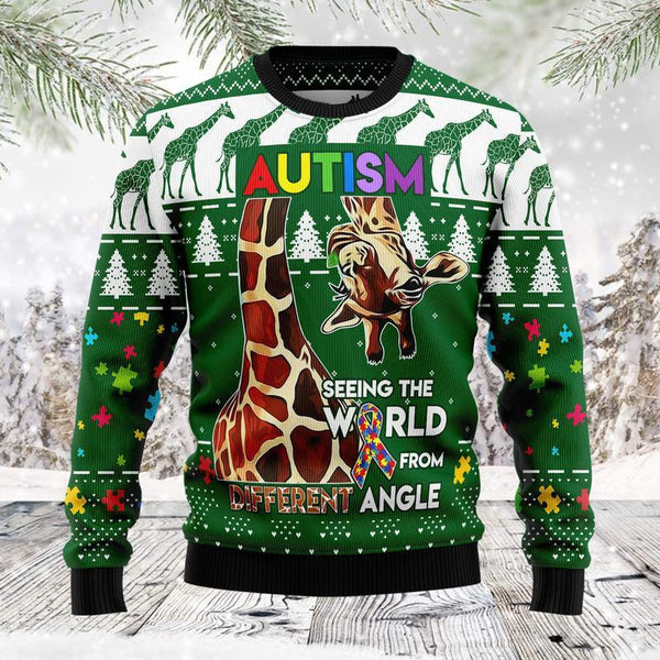 Giraffe Autism Ugly Christmas Sweater | For Men & Women | Adult | US1336-BehighStyle