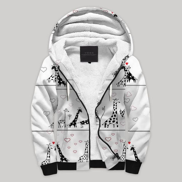 Giraffe Fleece Zip Hoodie All Over Print | FZ747