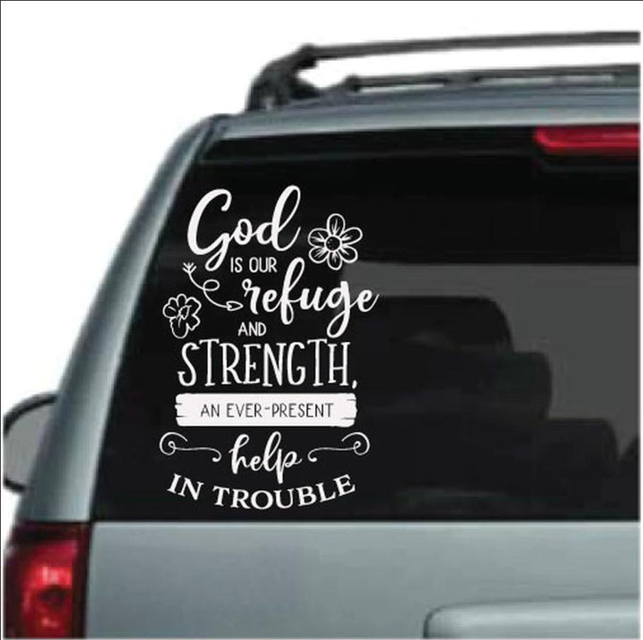 God Is Our Refuge Strength Car Decal Sticker | Waterproof | PVC Vinyl | CS1213-BehighStyle