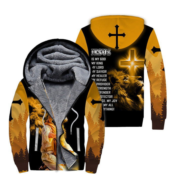 God Jesus Is My Everything Fleece Zip Hoodie All Over Print | For Men & Women | FZ165-BehighStyle