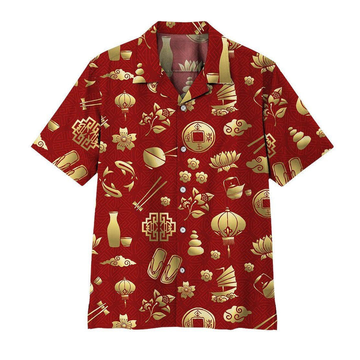 Gold Asian Culture Hawaiian Shirt | For Men & Women | HL1178-BehighStyle