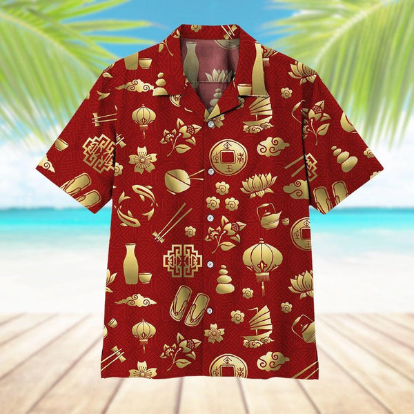 Gold Asian Culture Hawaiian Shirt | For Men & Women | HL1178-BehighStyle