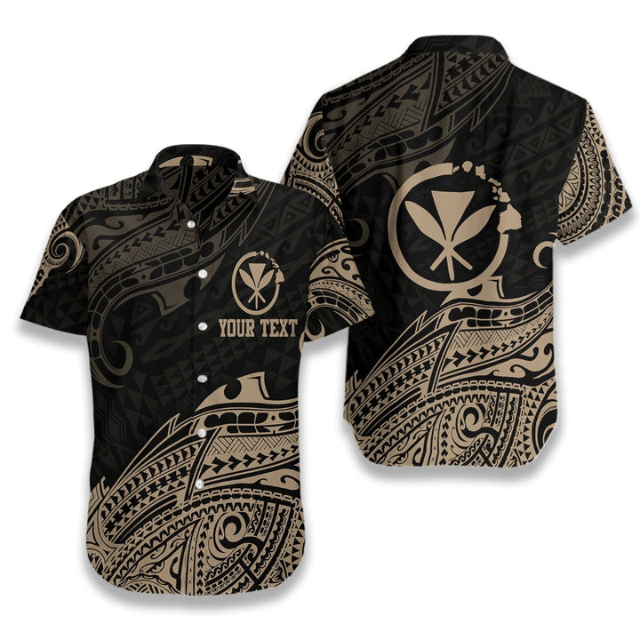 Gold Tribal Wave Custom Name Hawaiian Shirt | For Men & Women | HN688-BehighStyle