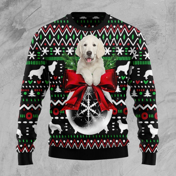 Golden Retriever Dog Ball Ugly Christmas Ugly Christmas Sweater | Adult | US1878