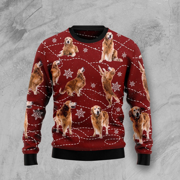 Golden Retriever Dog Xmas Ugly Christmas Sweater | Adult | US1799