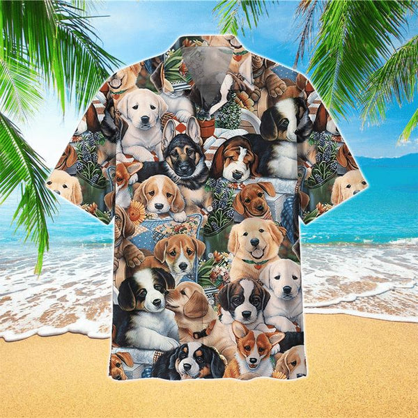 Golden Retriever Puppy Dog Hawaiian Shirt | For Men & Women | HW1212-BehighStyle