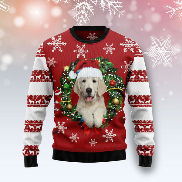 Golden Retriever Wearing Santas Hat Ugly Christmas Sweater | For Men & Women | Adult | US1094-BehighStyle