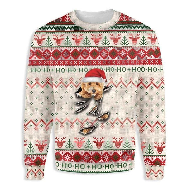 Goldendoodle Dog Scratch Ugly Christmas Sweater | Adult | US2113