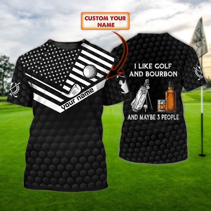 Golf And Bourbon Custom Name 3D All Over Print | For Men & Women | Adult | CN182-BehighStyle