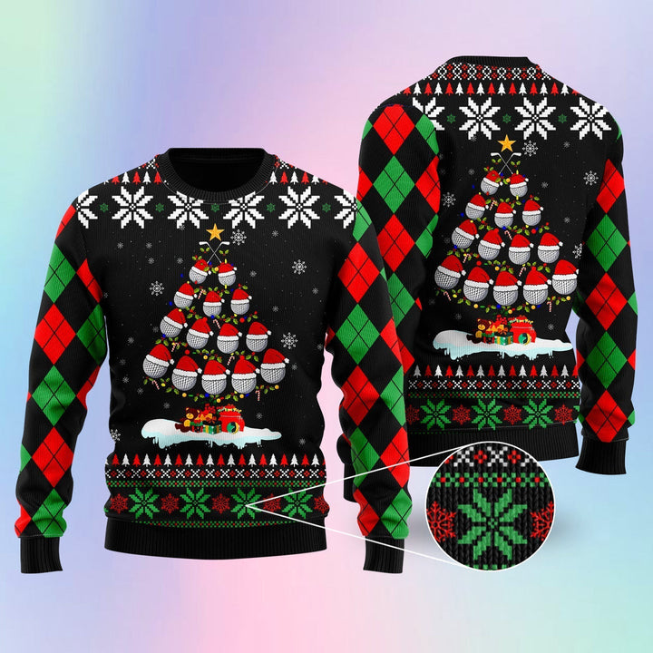 Golf Christmas Tree Snow Ugly Christmas Sweater | For Men & Women | Adult | US1137-BehighStyle