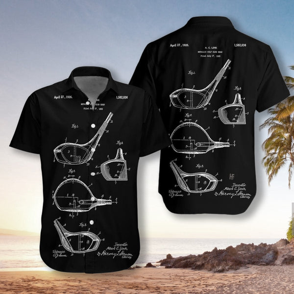 Golf Club Patent Blueprint Style Unisex Hawaiian Shirt | For Men & Women | HW275-BehighStyle