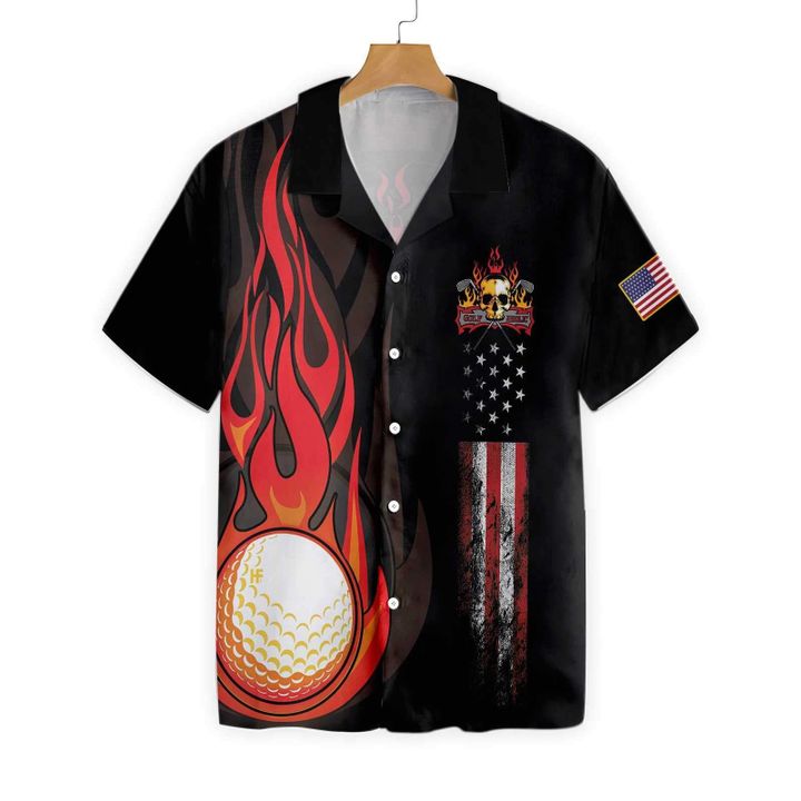 Golf Flame American Flag Hawaiian Shirt | For Men & Women | HW2680-BehighStyle