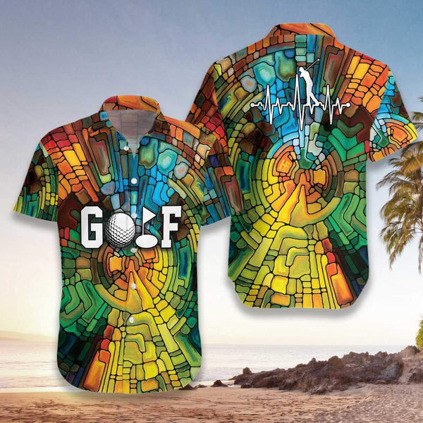 Golf Stained Glass Unisex Hawaiian Shirt | For Men & Women | HW260-BehighStyle