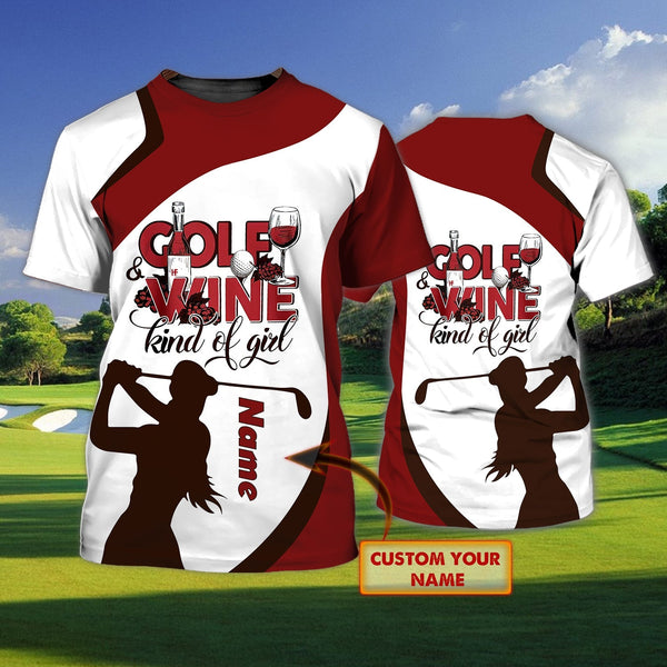 Golf Wine Kind Of Girl Custom Name 3D All Over Print | For Men & Women | Adult | CN183-BehighStyle