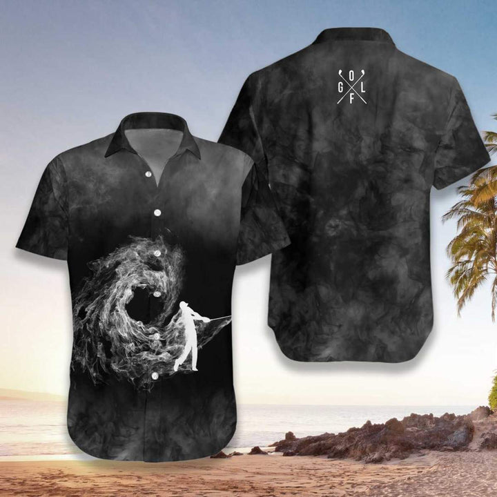 Golfer On Smoke Background Unisex Hawaiian Shirt | For Men & Women | HW266-BehighStyle