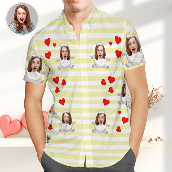 Great Valentines Gift Custom Photo Hawaiian Shirt | P122