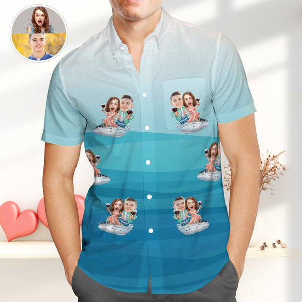 Great Valentines Gift For Couple Custom Photo Hawaiian Shirt | P123