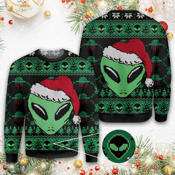 Green Aliens Ugly Christmas Sweater | For Men & Women | Adult | US1408-BehighStyle