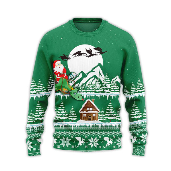 Green Dragon Christmas Ugly Christmas Sweater | For Men & Women | Adult | US1626-BehighStyle