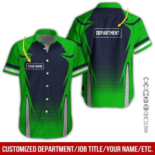 Greens Workwear Custom Name And Department Hawaiian Shirt | For Men & Women | HN436-BehighStyle