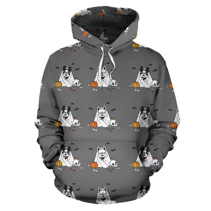 Grey French Bulldog Pumpkin Halloween Ghost 3D All Over Print | For Men & Women | Adult | HP1842-BehighStyle