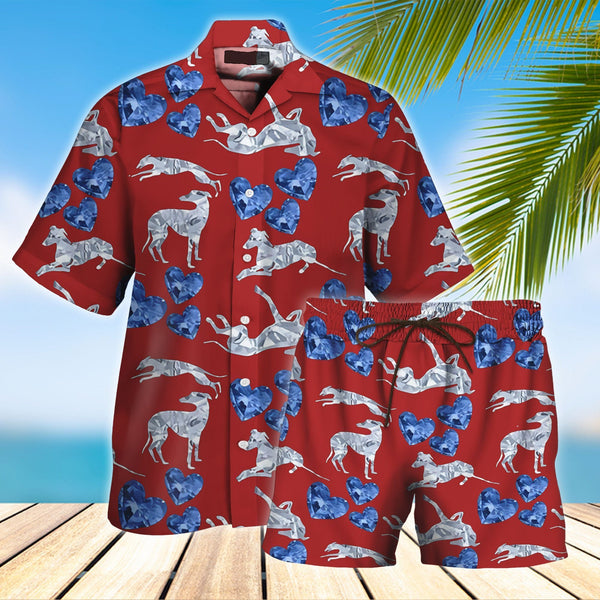 Greyhound Red Hawaiian Shirt Set | HS133