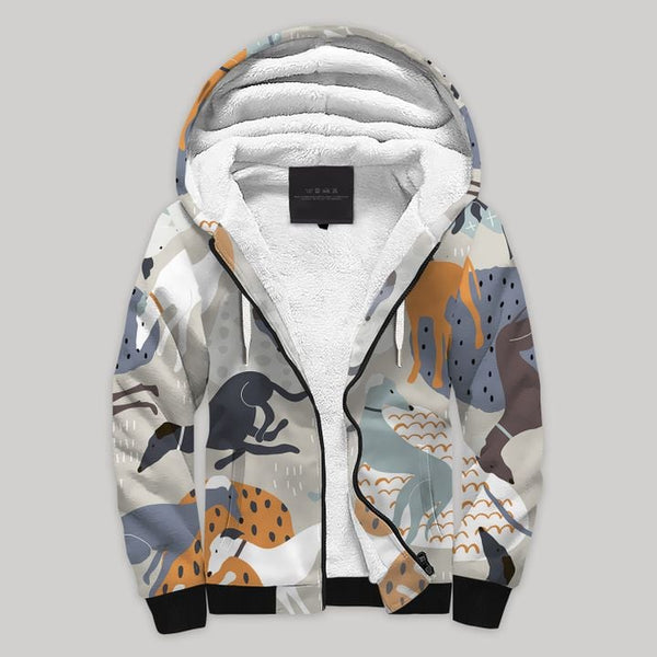 Greyhounds Sherpa Fleece Zip Hoodie All Over Print | FZ677