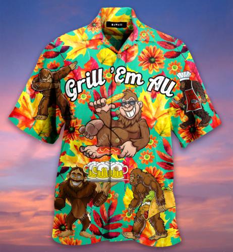 Grill Em All Funny Barbecue Hawaiian Shirt | For Men & Women | HW2364-BehighStyle