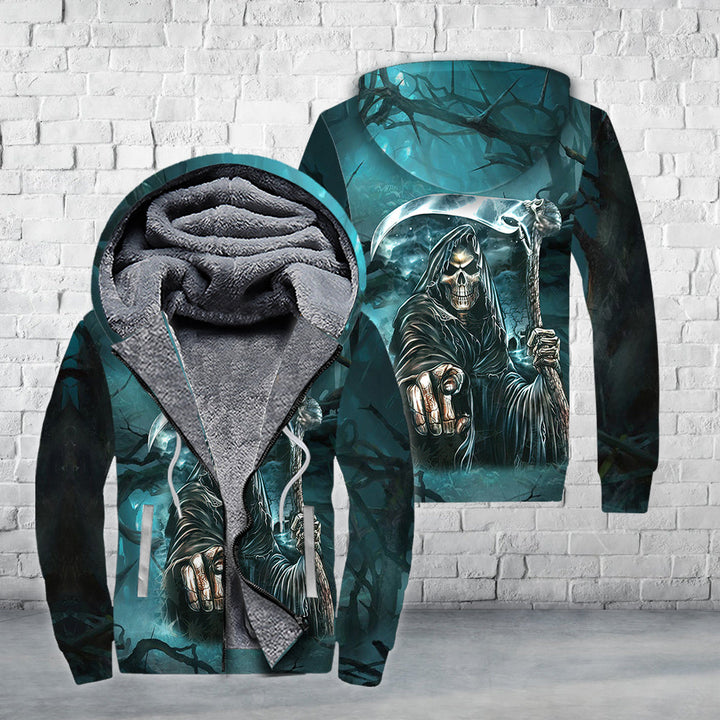 Grim Reaper Fleece Zip Hoodie All Over Print | For Men & Women | FZ162-BehighStyle