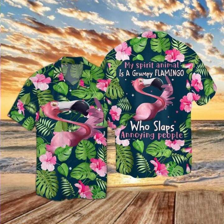 Grumpy Flamingo Hawaiian Shirt | For Men & Women | HW2365-BehighStyle