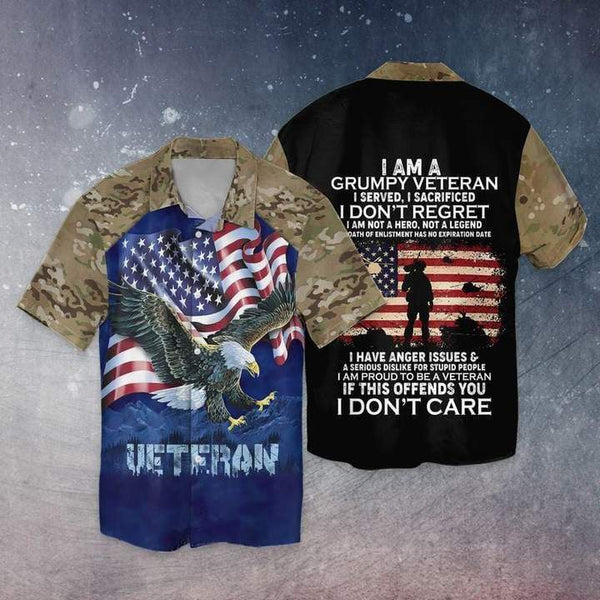 Grumpy Veteran Eagle Hawaiian Shirt | HW3267