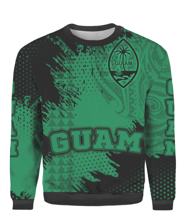 Guam Coat Of Arms Green Cool Ugly Christmas Sweater  | For Men & Women | UH2052